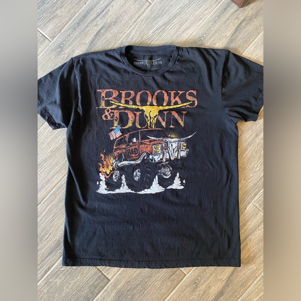 BROOKS & DUNN MONSTER TRUCK "METAL RODEO" MENS MEDIUM BLACK TSHIRT, COUNTRY, 90S